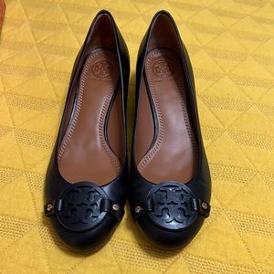 Tory Burch Black Minnie Miller 45MM Wedge